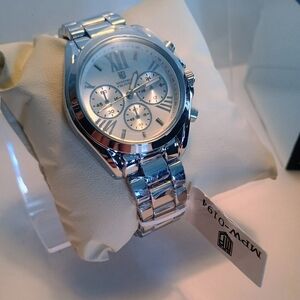 Silver Metal Chronograph Watch